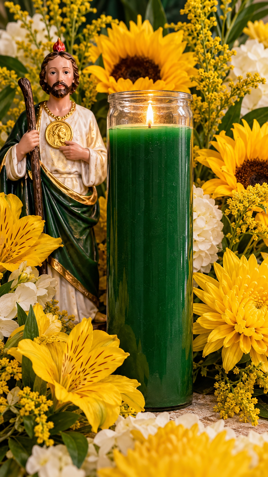 Saint Jude Fixed Vigil Candle + Fast Luck + Money + Health + Seemingly Impossible Wishes + Fixed and Blessed