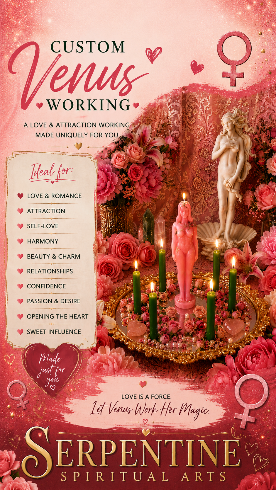 Venus Working + Love + Glamor + Luxury + Beauty + Lust + Prosperity + Marriage + Art