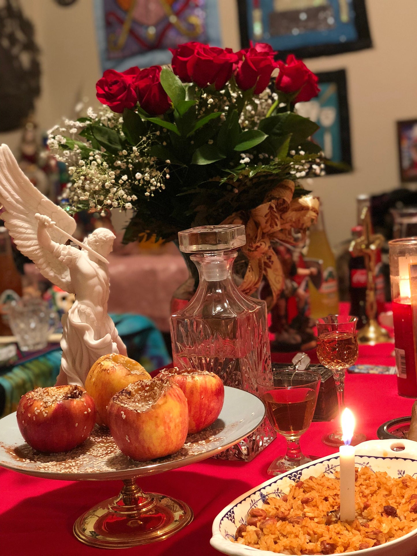 Belie Belcan Hand-Carved Candle + Destroy All Evil + Saint Michael + Protection & Justice + Fiery Wall of Protection