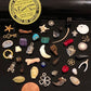 Medium Vintage Fargostein Tinned Travel Bone, Shell, and Trinket Divination Collection (40 Pieces)