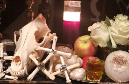 Hekate Wolf Bone Witch's Cross Protection Amulet