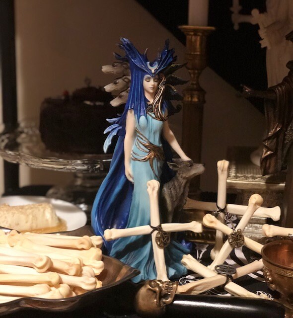 Hekate Wolf Bone Witch's Cross Protection Amulet