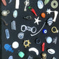 Medium Vintage Fargostein Tinned Travel Bone, Shell, and Trinket Divination Collection (40 Pieces)