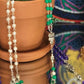 Santa Muerte Rosary + Verde, Morada, and Ámbar + Blessed + Handcrafted + Green + Purple + Amber + Justice + Spirituality + Break Addiction