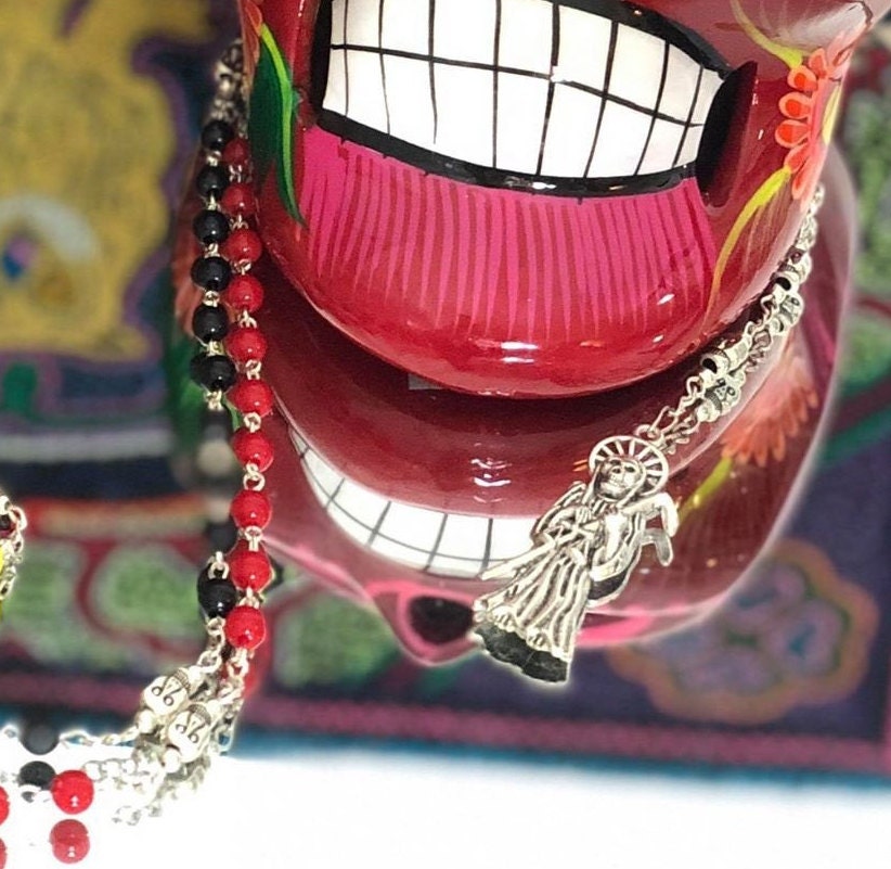 Santa Muerte Rosary + Abre Camino or Reversing + Blessed + Handcrafted