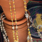 Santa Muerte Rosary + Gunmetal & Black, and White, Copper, and Turquoise + Blessed + Sterling Silver Plated Chain + Handcrafted + Rosario