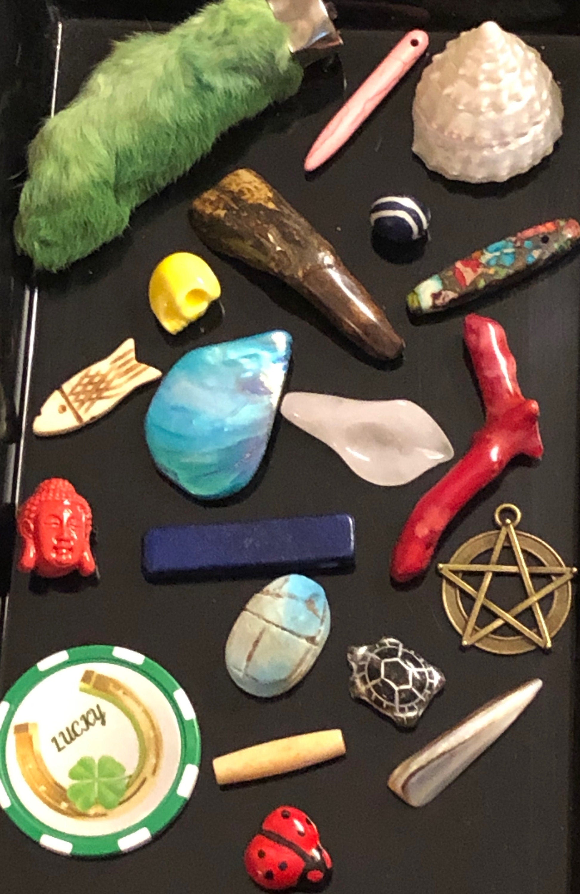 LAST ONE! Deluxe Burlap Bone, Shell, and Trinket Divination Collection (121 Pieces)