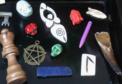 LAST ONE! Deluxe Burlap Bone, Shell, and Trinket Divination Collection (121 Pieces)