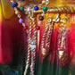 Santa Muerte Siete Colores Rosary + Siete Potencias + All-Purpose + Blessed + Sterling Silver Plated Chain + Handcrafted + Rosario