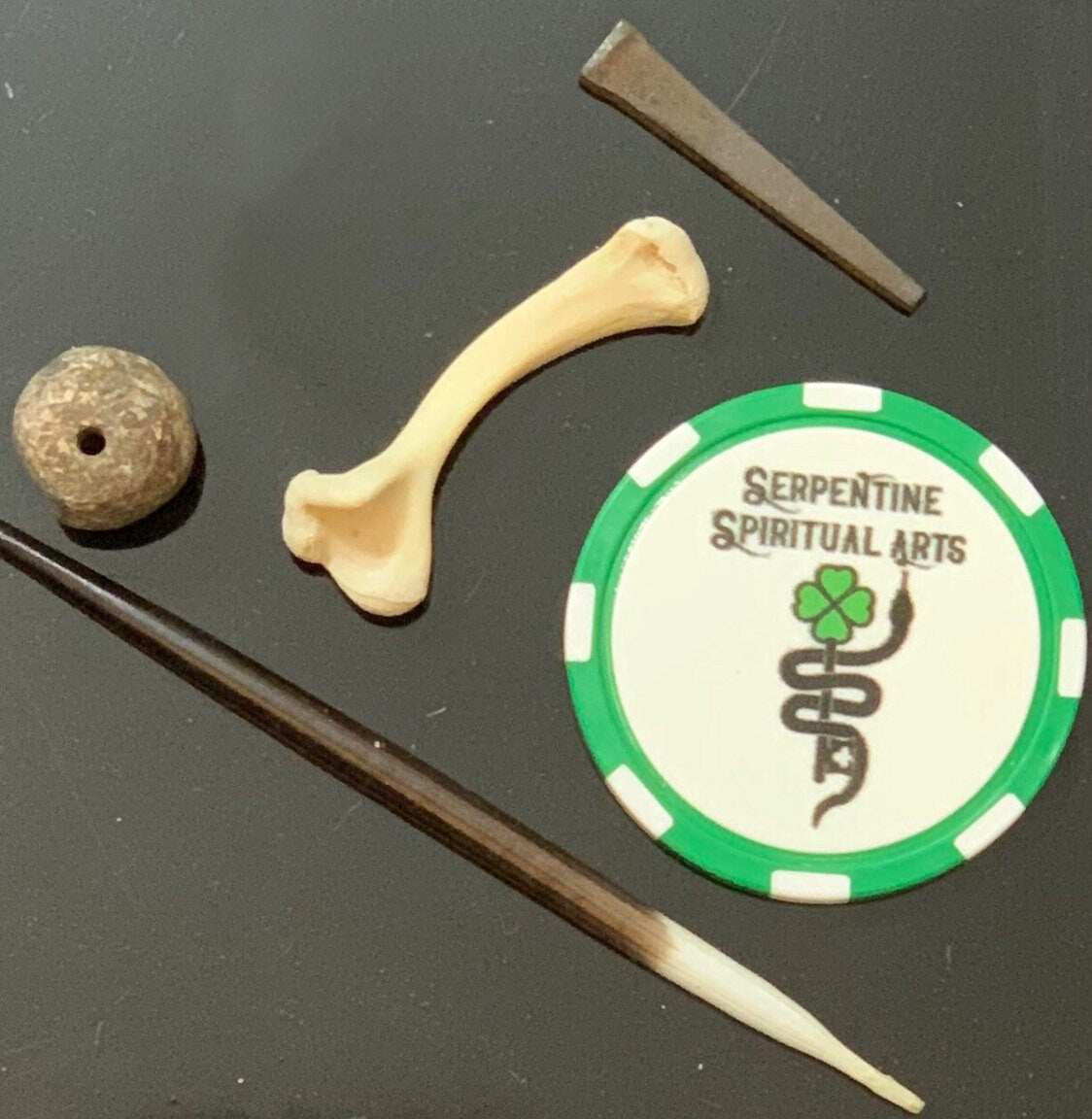 LAST ONE! Deluxe Burlap Bone, Shell, and Trinket Divination Collection (121 Pieces)