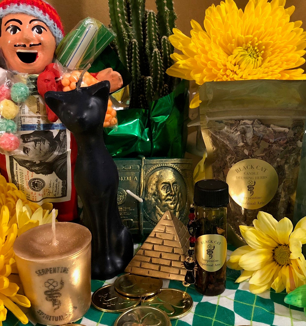 Cat Candle + Hoodoo + Conjure + Gato Negro