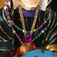 Santa Muerte Siete Colores Rosary + Siete Potencias + All-Purpose + Blessed + Sterling Silver Plated Chain + Handcrafted + Rosario