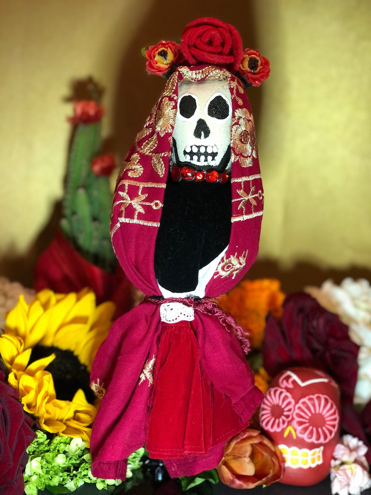 Santa Muerte Roja Doll + Dia de los Muertos + Love + Poppet + Blessed
