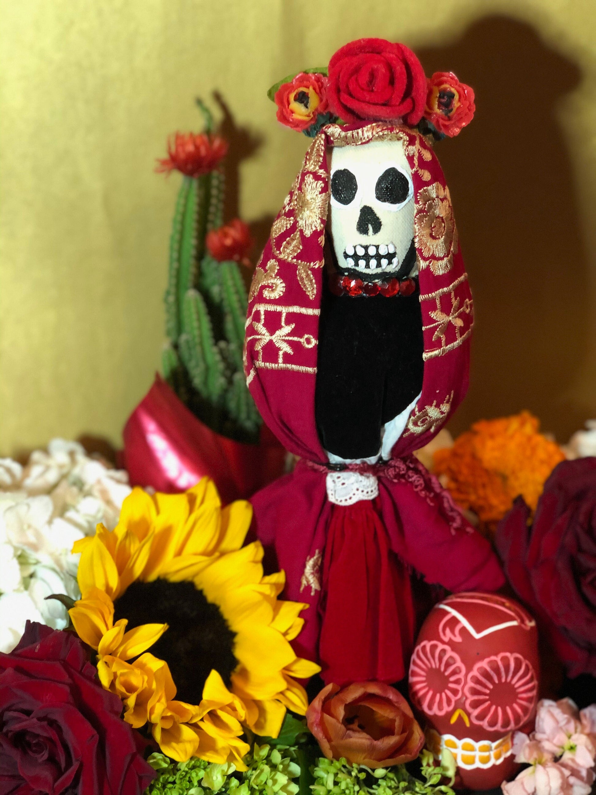 Santa Muerte Roja Doll + Dia de los Muertos + Love + Poppet + Blessed