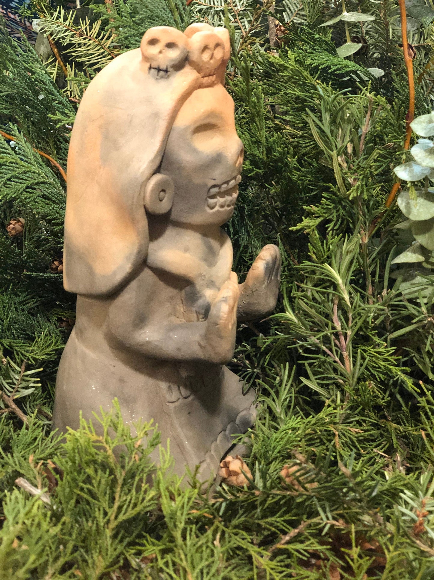 Cihuateteo Statue (La Llorona) Traditionally Handcrafted from Mexican Clay