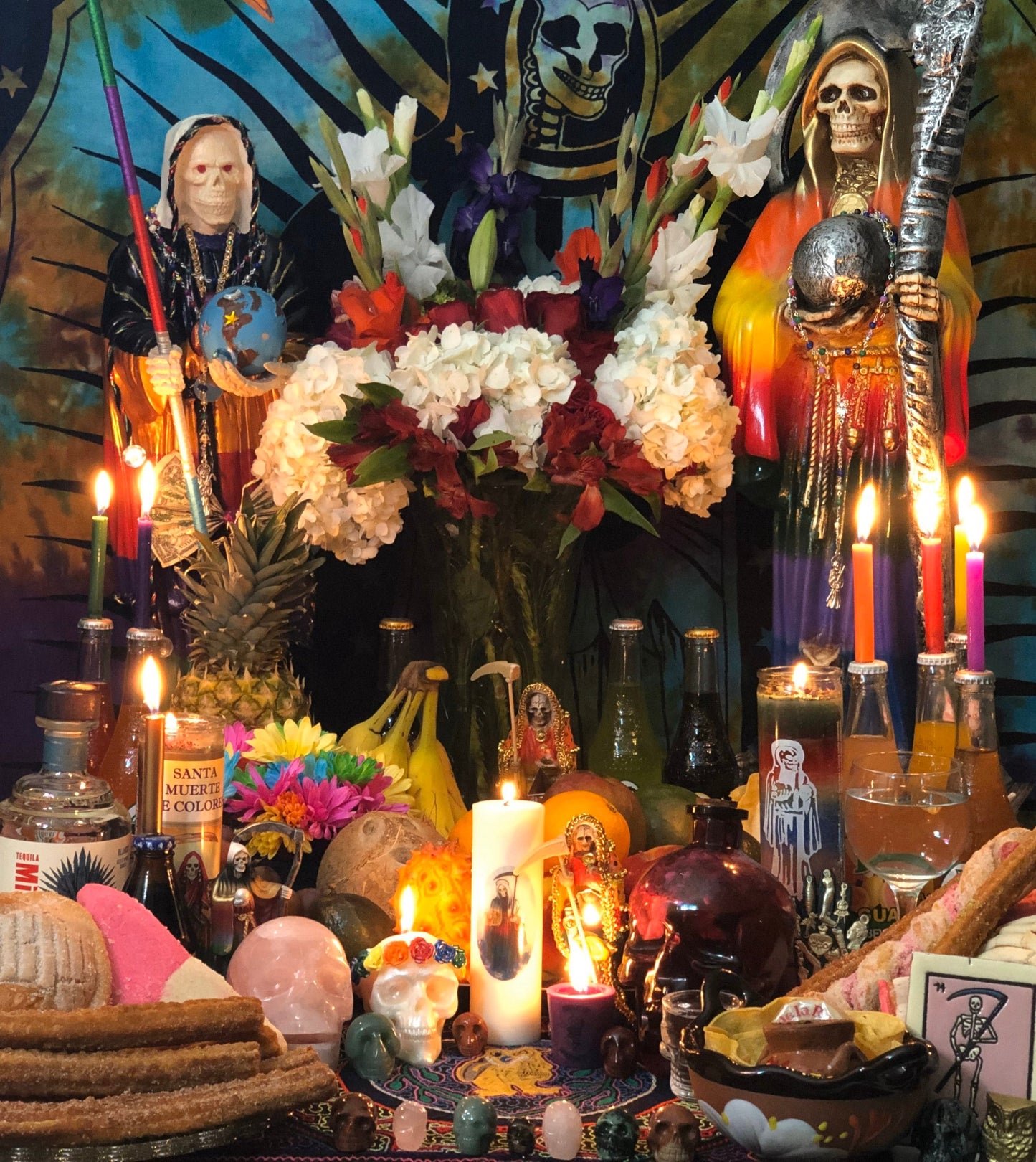 Santa Muerte Siete Colores Oil + All-Purpose + Love + Luck + Money + Siete Potencias