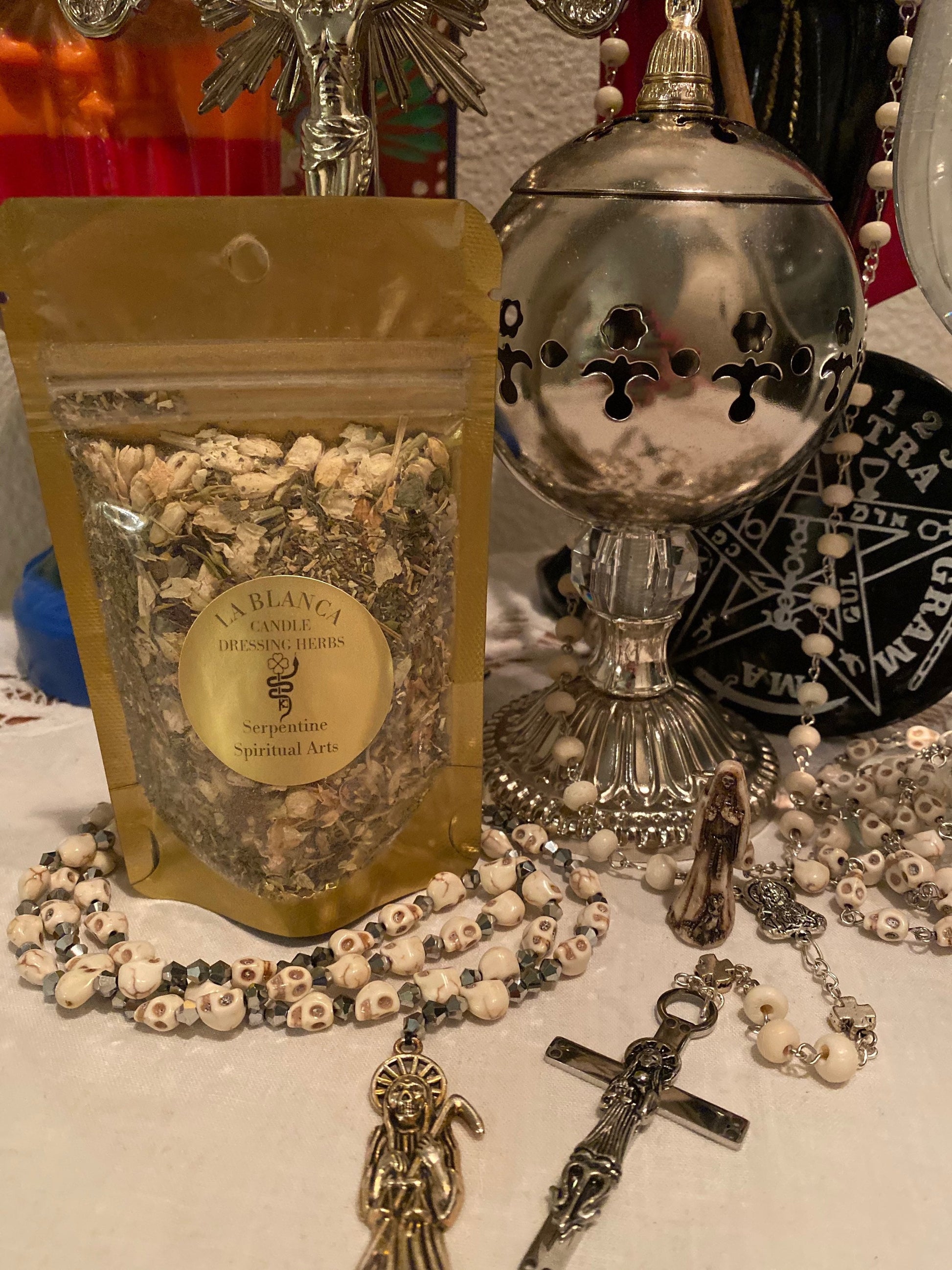 Santa Muerte Blanca Herbs + Santisima + La Flaca + Cleansing + Blessed