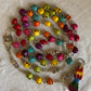 Santa Muerte Siete Colores Rosary + Siete Potencias + All-Purpose + Love + Money + Protection + Sterling Silver Plated Chain + Handcrafted