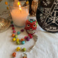 Santa Muerte Siete Colores Rosary + Siete Potencias + All-Purpose + Love + Money + Protection + Sterling Silver Plated Chain + Handcrafted