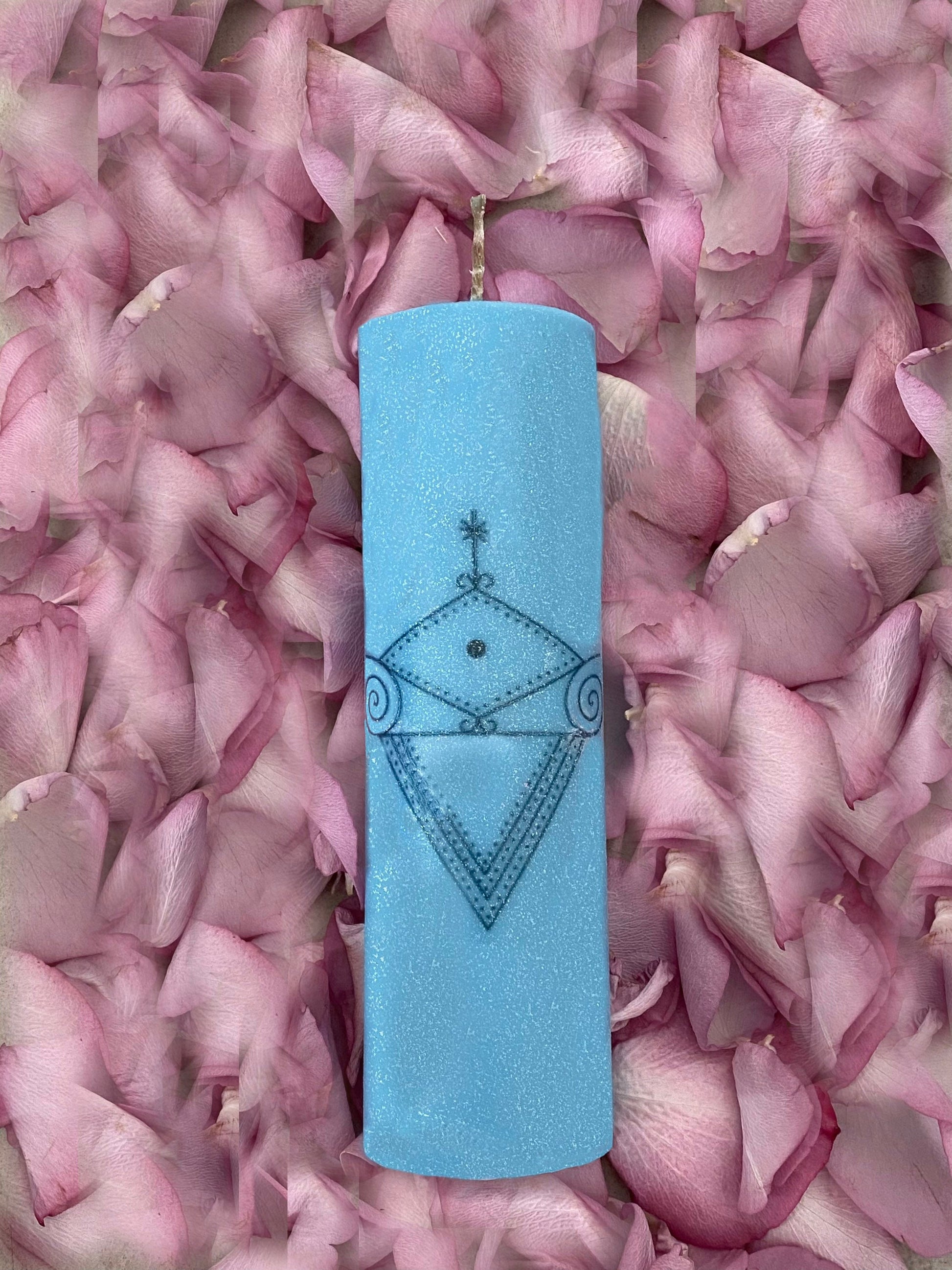 La Sirene Veve Pillar Candle + Fame + Abundance + Motherhood + Song + Wealth + Luck + Marriage