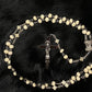 Santa Muerte Blanca Rosary with Bone Beads & Santa Muerte Cross + Blessed + Sterling Silver Plated Chain + Handcrafted + Rosario