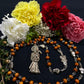 Santa Muerte Marron Rosary with Wood Beads & Santa Muerte Charm + Blessed + Sterling Silver Plated Chain + Handcrafted + Rosario