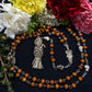 Santa Muerte Marron Rosary with Wood Beads & Santa Muerte Charm + Blessed + Sterling Silver Plated Chain + Handcrafted + Rosario