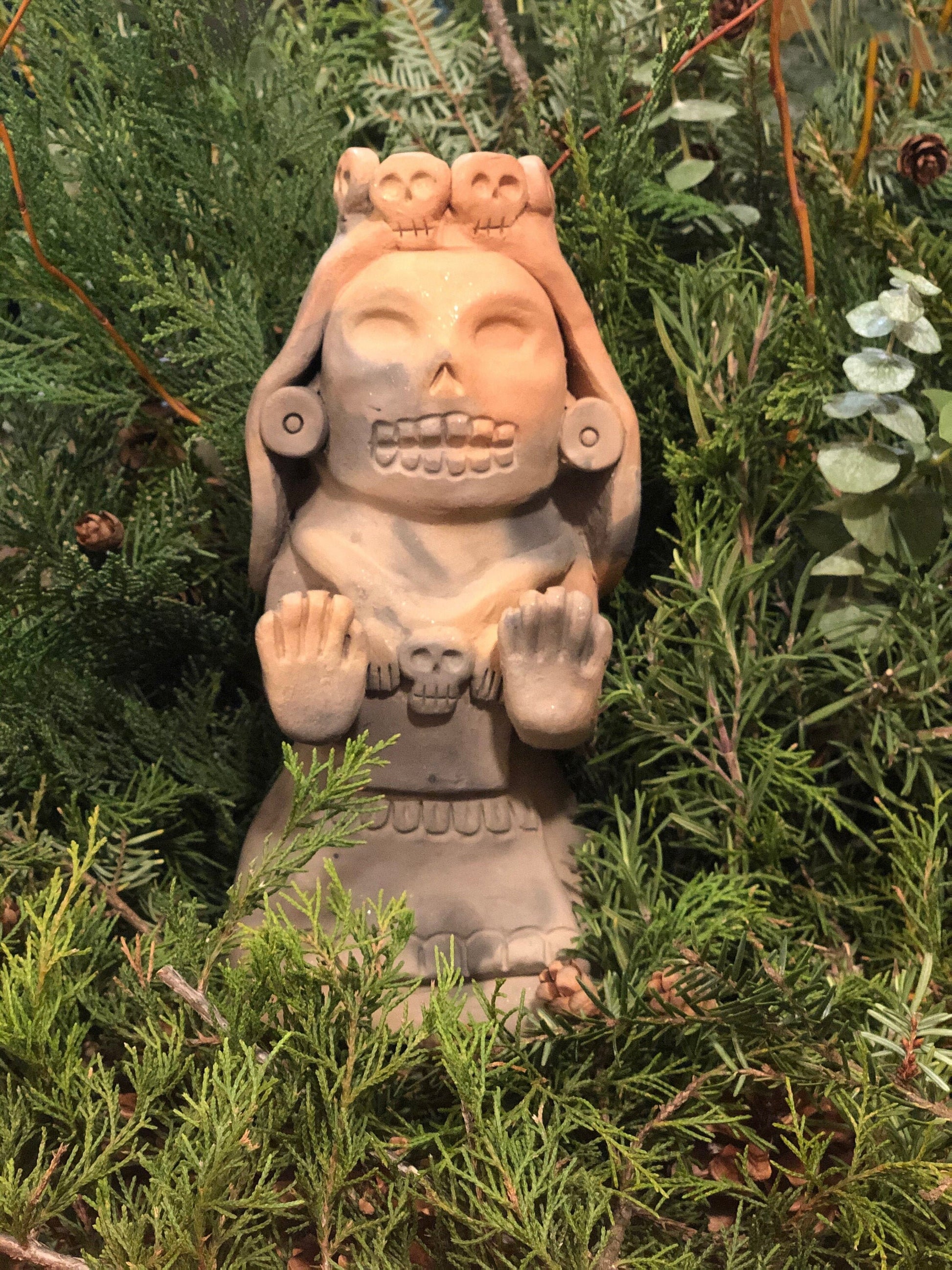 Cihuateteo Statue (La Llorona) Traditionally Handcrafted from Mexican Clay