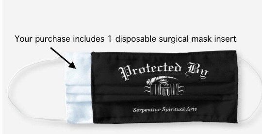 Protected by Santa Muerte Face Mask with Insert + Traditional