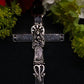 Santa Muerte Rosary with Tricolor Gemstone Beads & S Muerte Cross + Blessed + 3 Robes + Sterling Silver Plated Chain + Handcrafted + Rosario