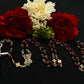 Santa Muerte Roja Rosary with Red Wood Beads & Santa Muerte Cross + Blessed + Sterling Silver Plated Chain + Handcrafted + Rosario