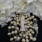 Santa Muerte Blanca Rosary with Bone and Howlite + Protection + Healing + Blessed + Sterling Silver Plated Chain + Handcrafted + Rosario