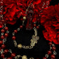 Santa Muerte Roja Rosary + Love + Money + Luck + Domination + Blessed + Gemstone + Carnelian + Sterling Silver Plated Chain + Rosario