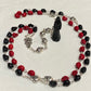 Santa Muerte Negra Reversing Rosary with Skulls + Blessed + Sterling Silver Plated Chain + Handcrafted + Rosario + Domination + Amarres