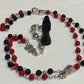 Santa Muerte Negra Reversing Rosary + Sterling Silver Plated Chain + Handcrafted + Amarres + Binding + Extreme Love Spells + Domination