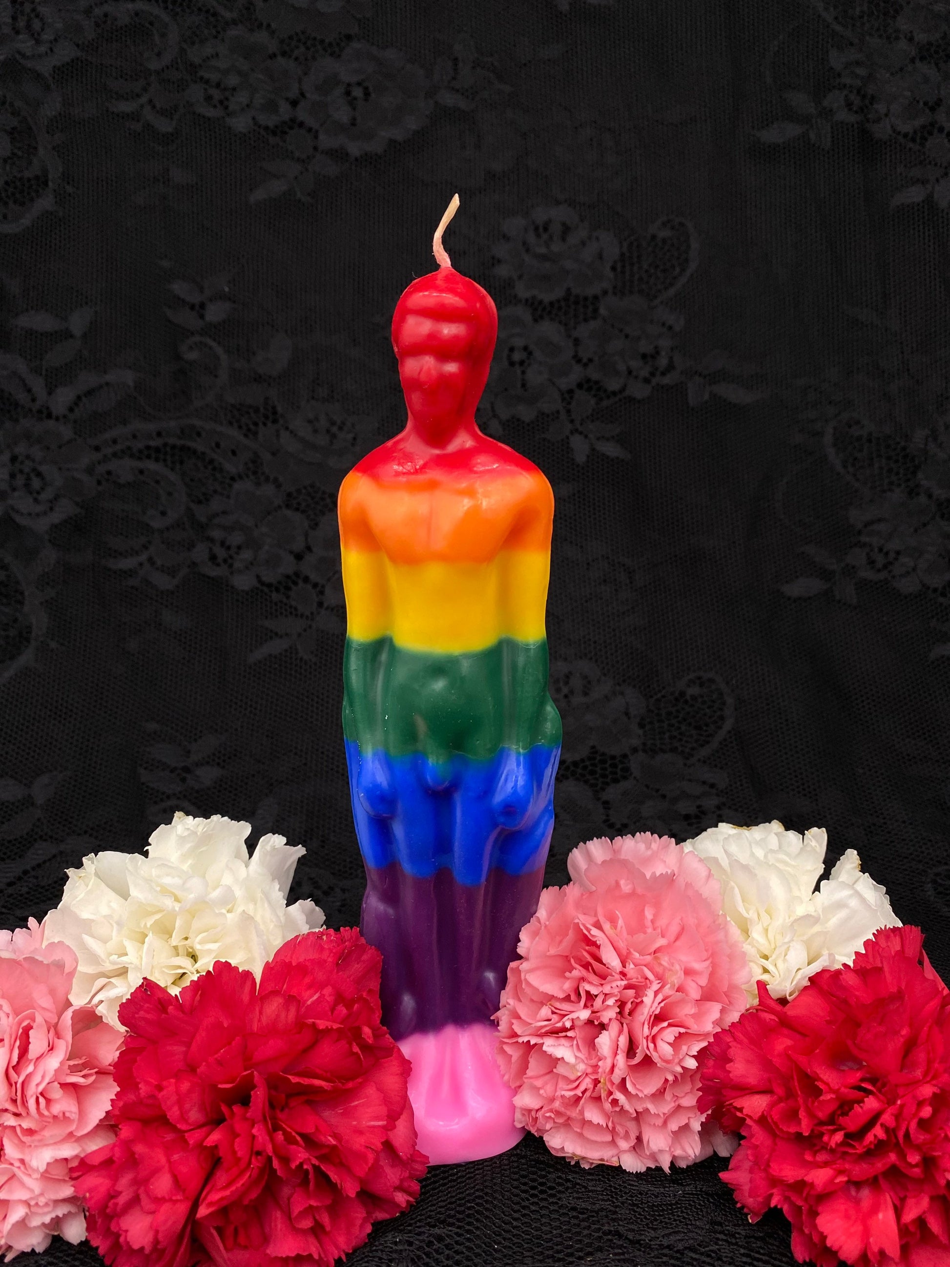 Male & Female Rainbow Figure Candles + LGBTQ+ Pride + Gay + Lesbian + Bisexual