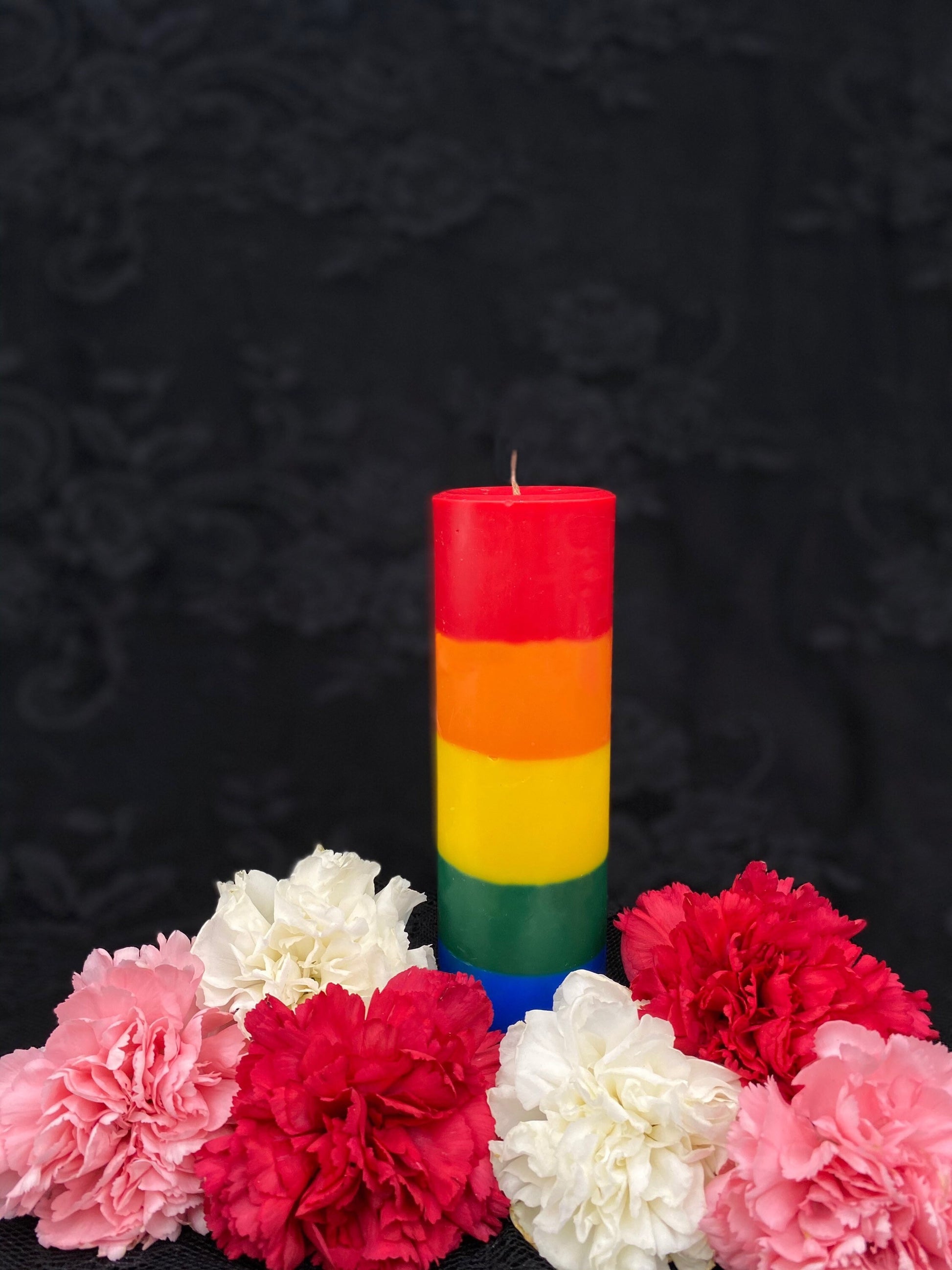 LGBTQI Pride Rainbow Pillar Candle + Queer