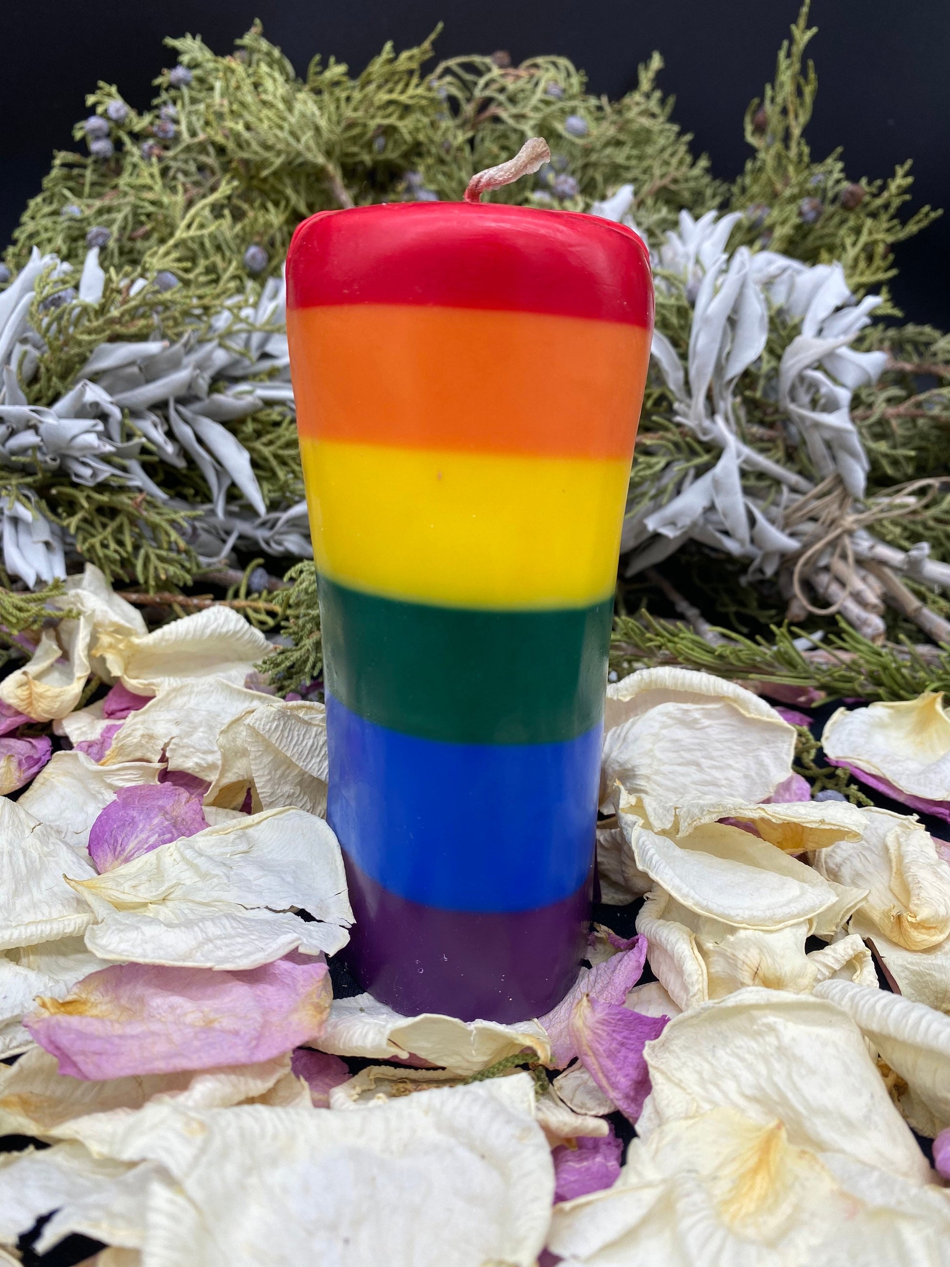 Square Rainbow Vagina Candle + Vulva + Lesbian Pride + Queer + Bisexual