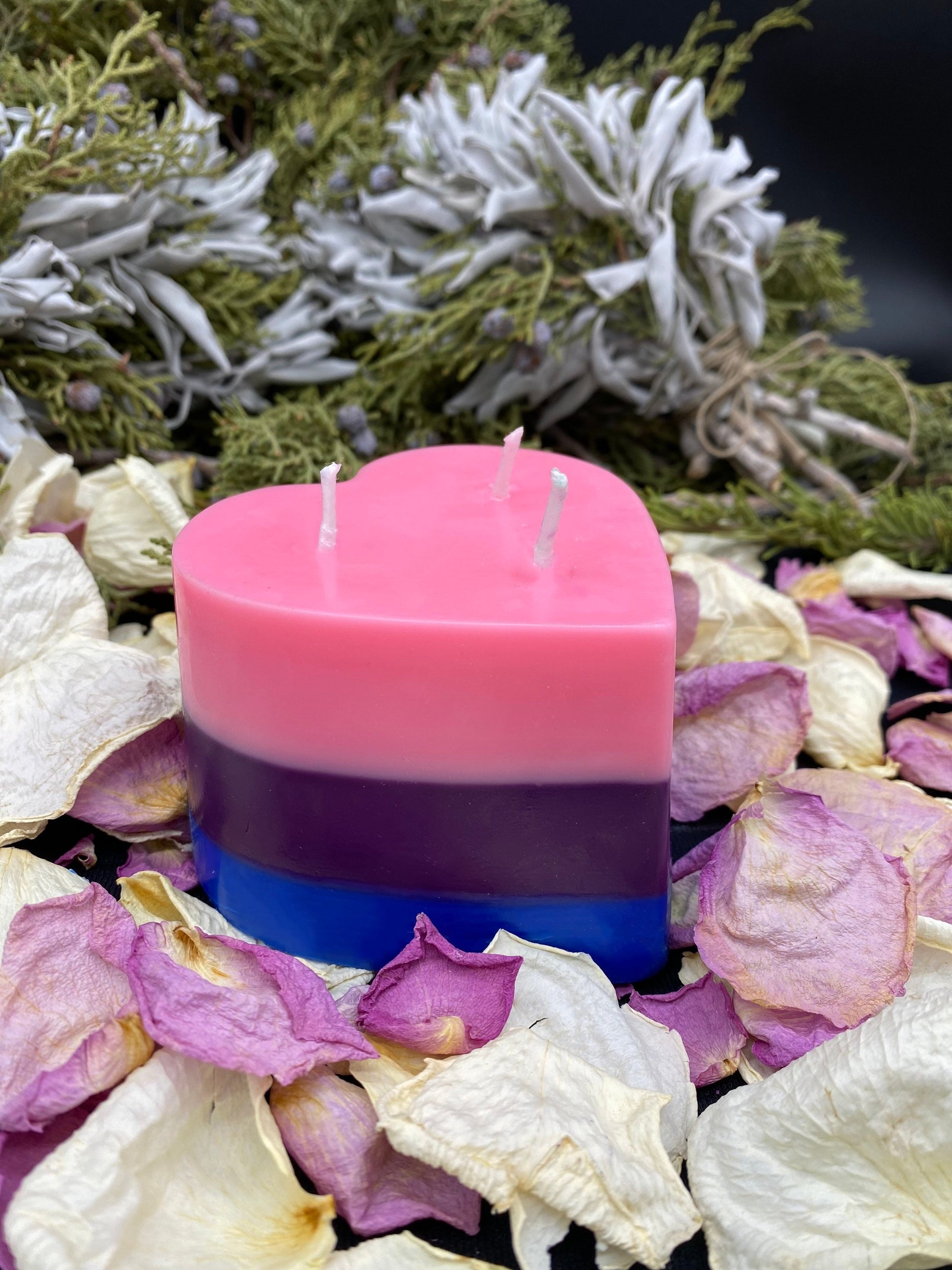 Bisexual Pride Heart Candle