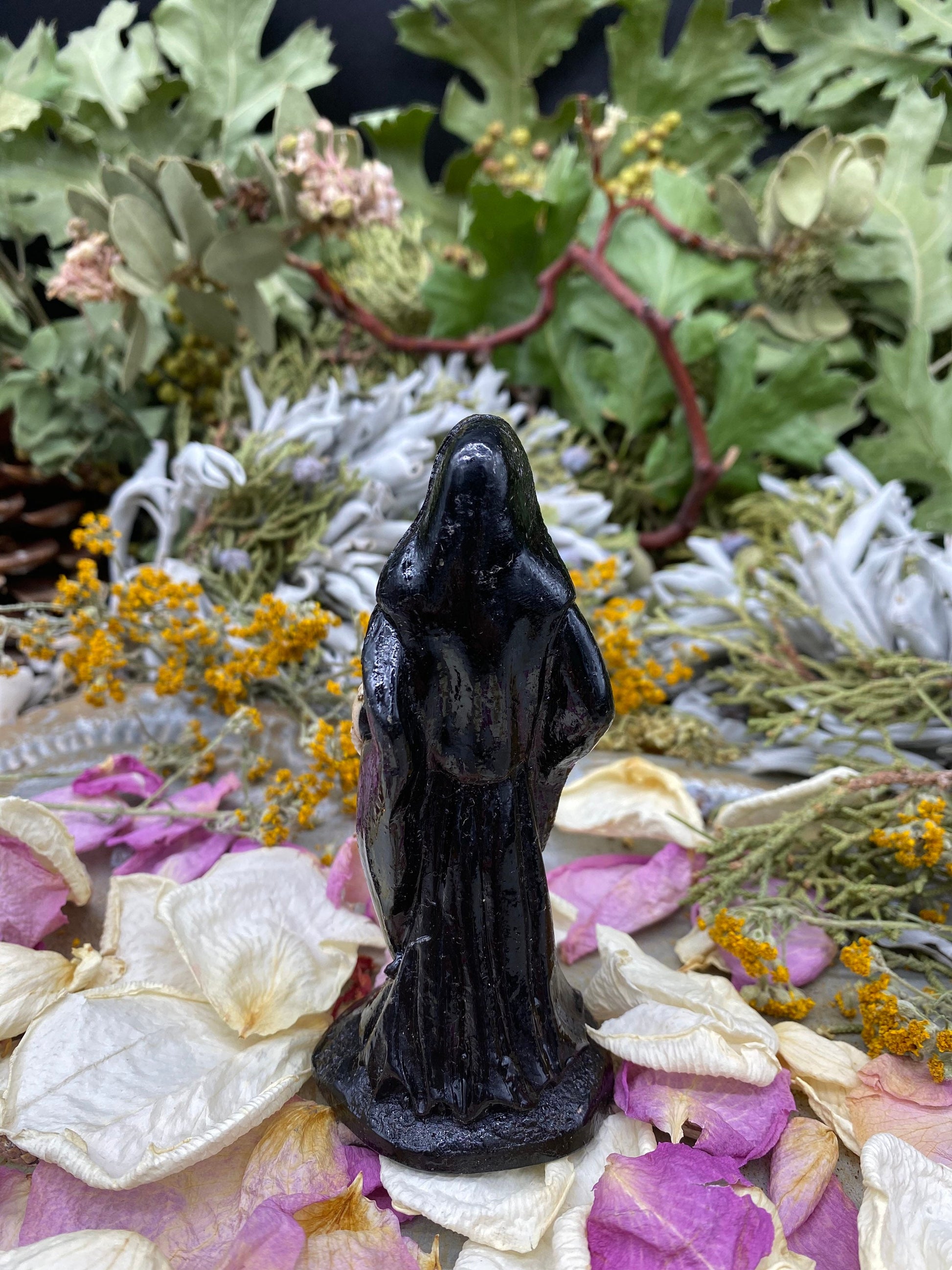 Santa Muerte Negra Justicia / Justice Statue Baptized + Blessed + Fixed + Made in Mexico