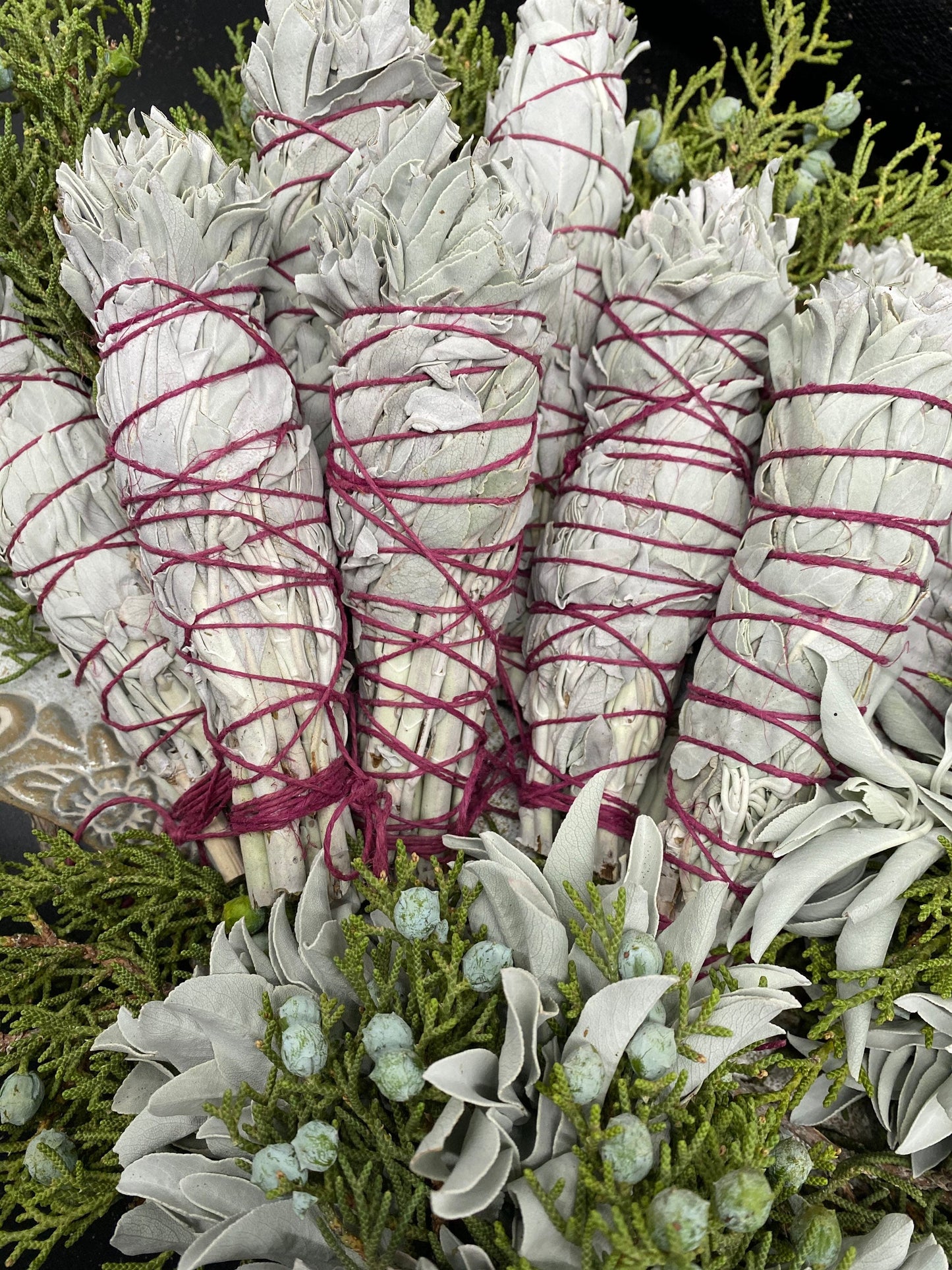 FRESH Wildcrafted White Sage Torch + Bundle with Natural Hemp Twine + Smoke Cleansing