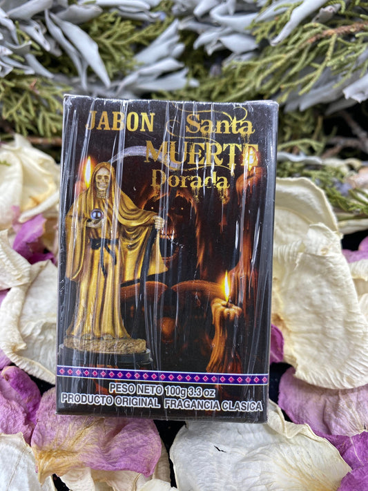 Santa Muerte Dorada / Oro Abundance Soap + Gold + Money + Made in Mexico + Scented