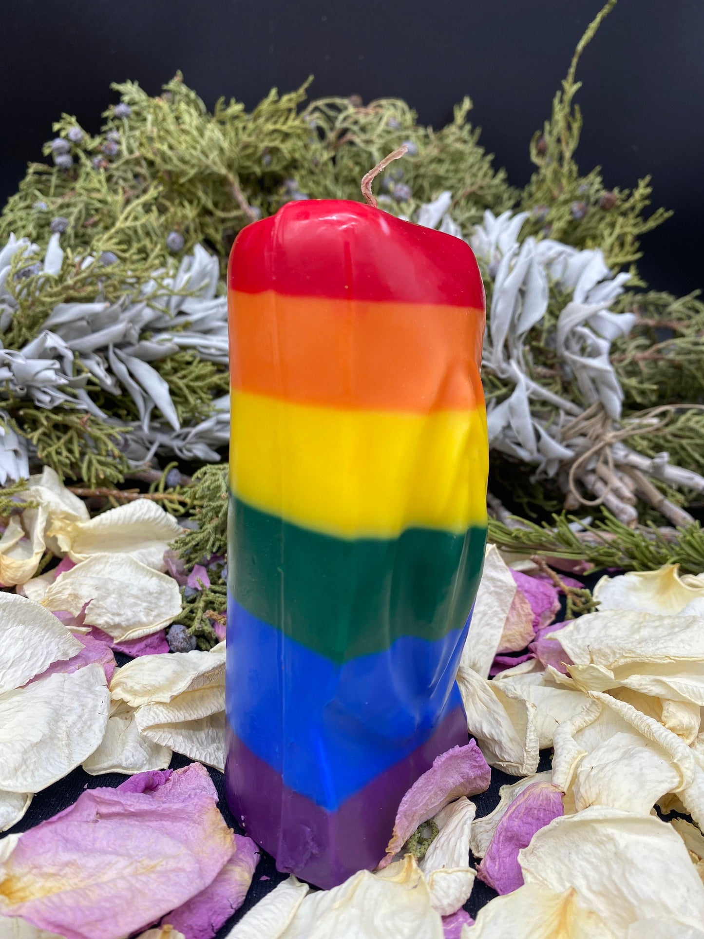 Square Rainbow Vagina Candle + Vulva + Lesbian Pride + Queer + Bisexual