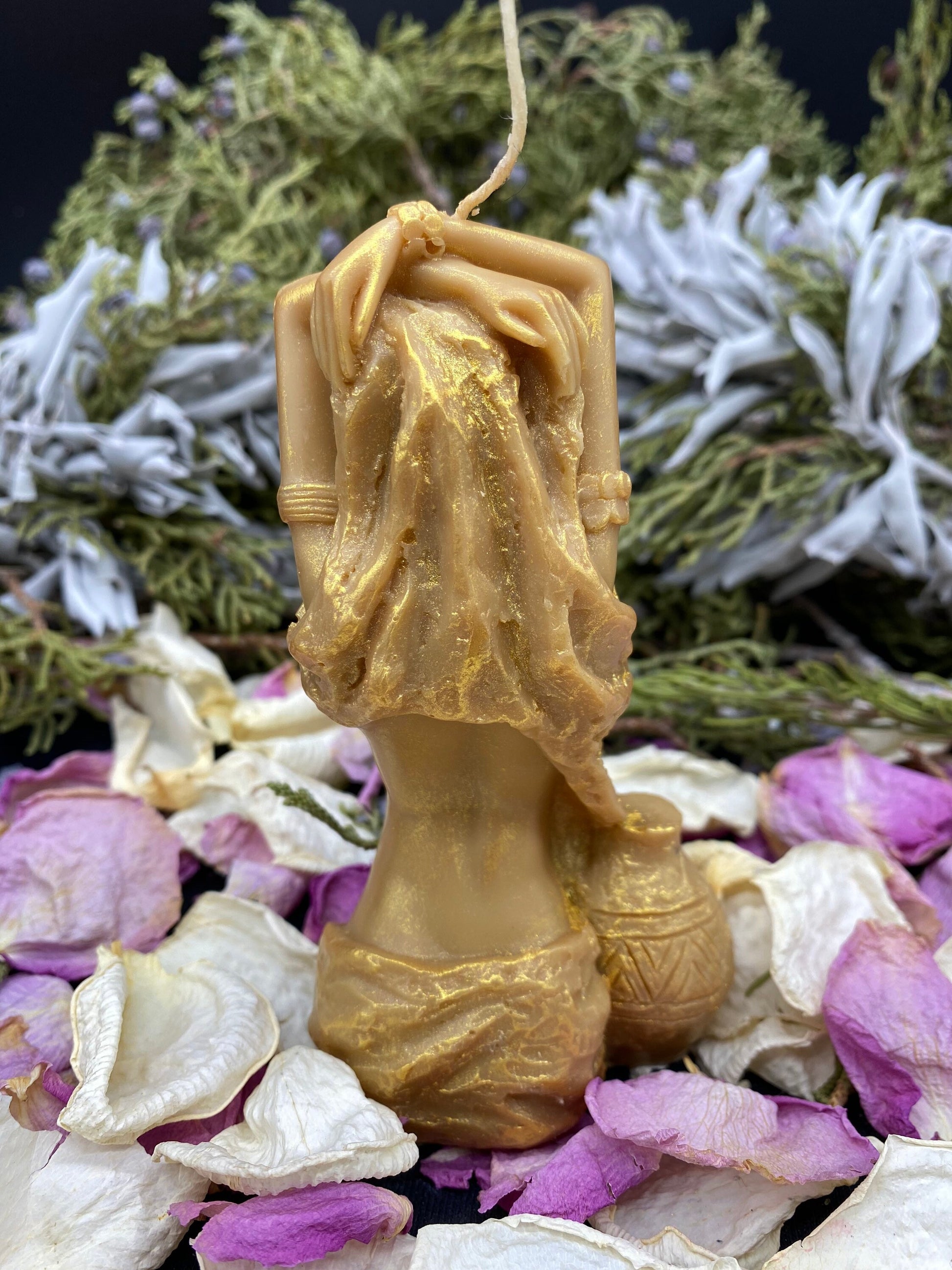 Oshun Candle + African Spirit of Love & Prosperity + Ochun Energy + Orisha + Santeria + Ifa + Yoruba + Lukumi + Santerismo