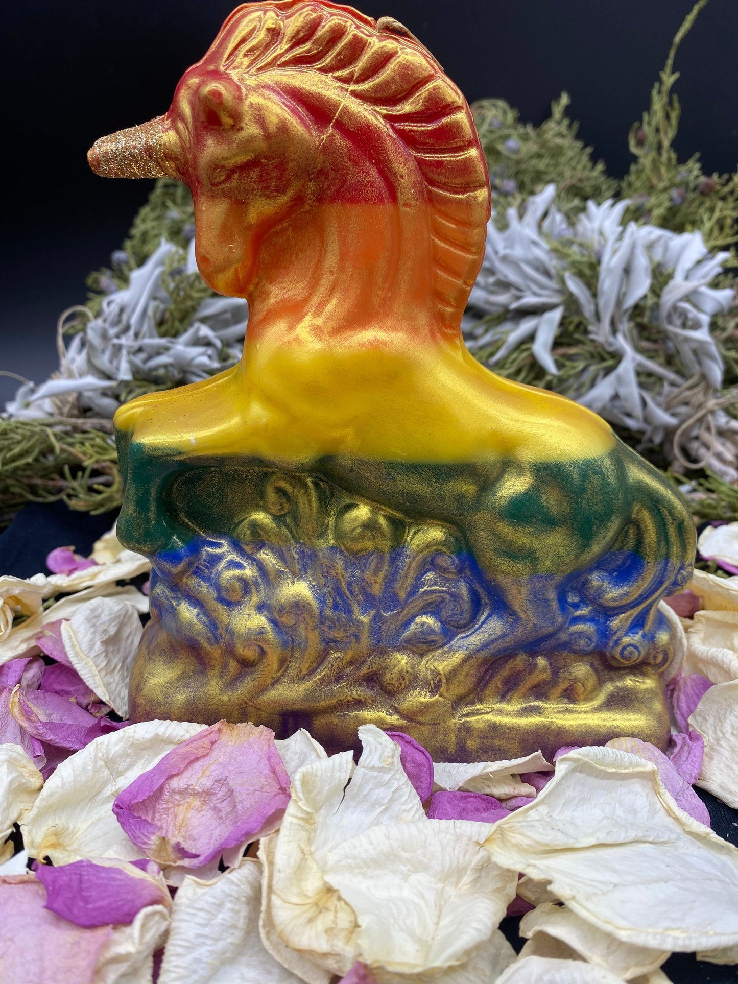 Rainbow Unicorn Candle + Queer Pride + LGBTQI + Wishes