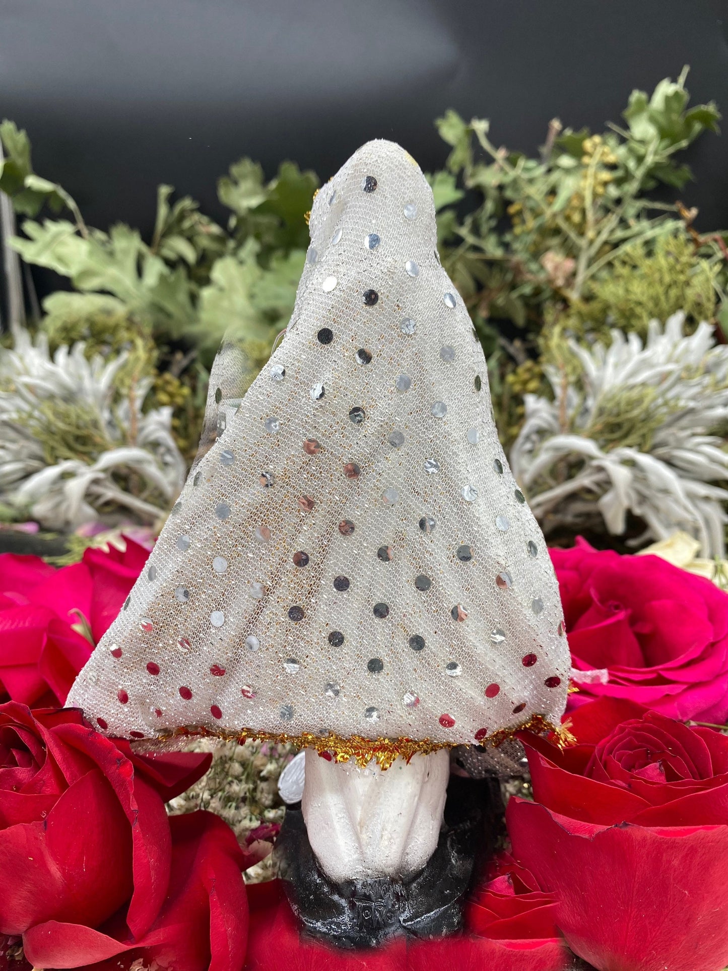 Deluxe Santa Muerte Blanca Justicia / Justice Statue + 7” + Baptized + Fixed + Made in Mexico
