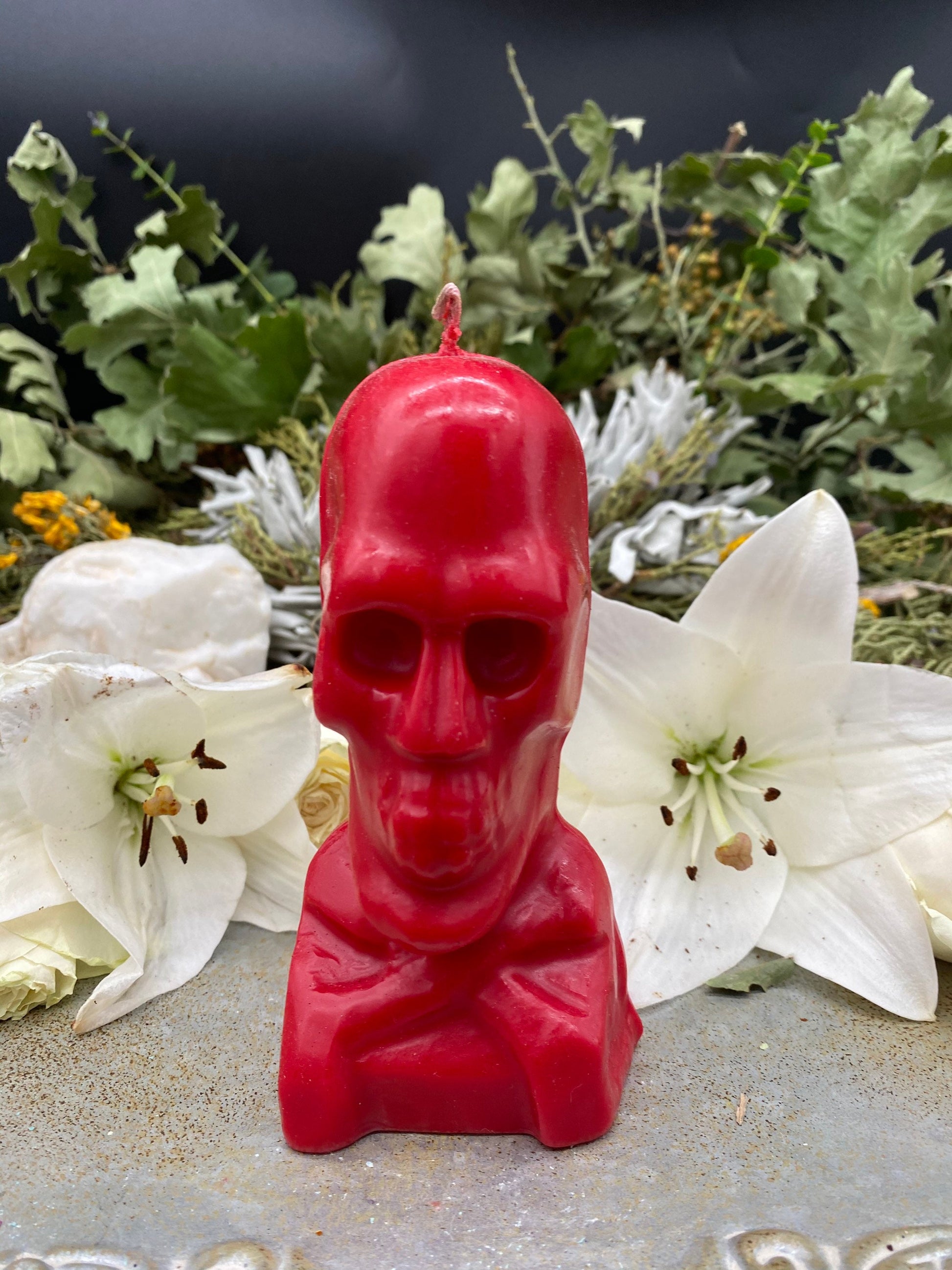 Skull & Crossbones Candle + Love + Money + Hex + Send Spirits of the Dead