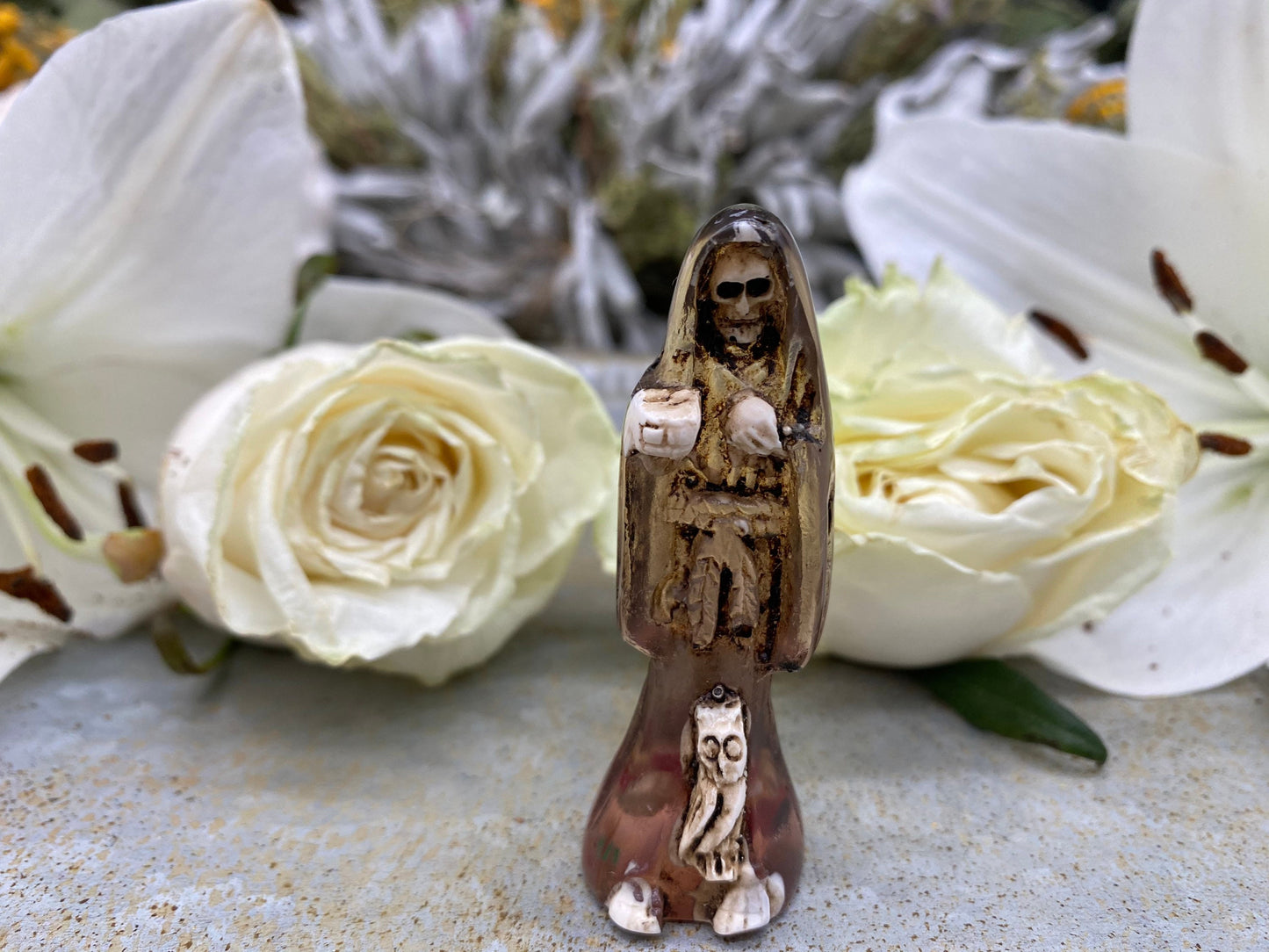 Santa Muerte Statuettes 2.5” + Blessed + Fixed + Made in Mexico