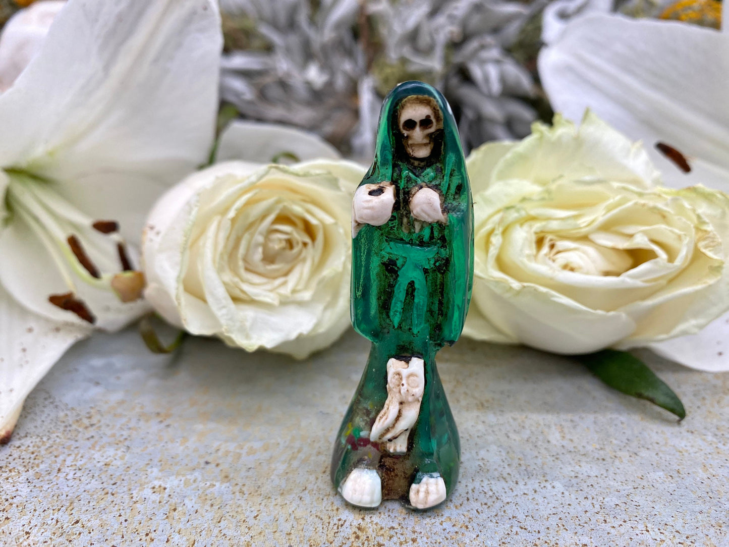 Santa Muerte Statuettes 2.5” + Blessed + Fixed + Made in Mexico