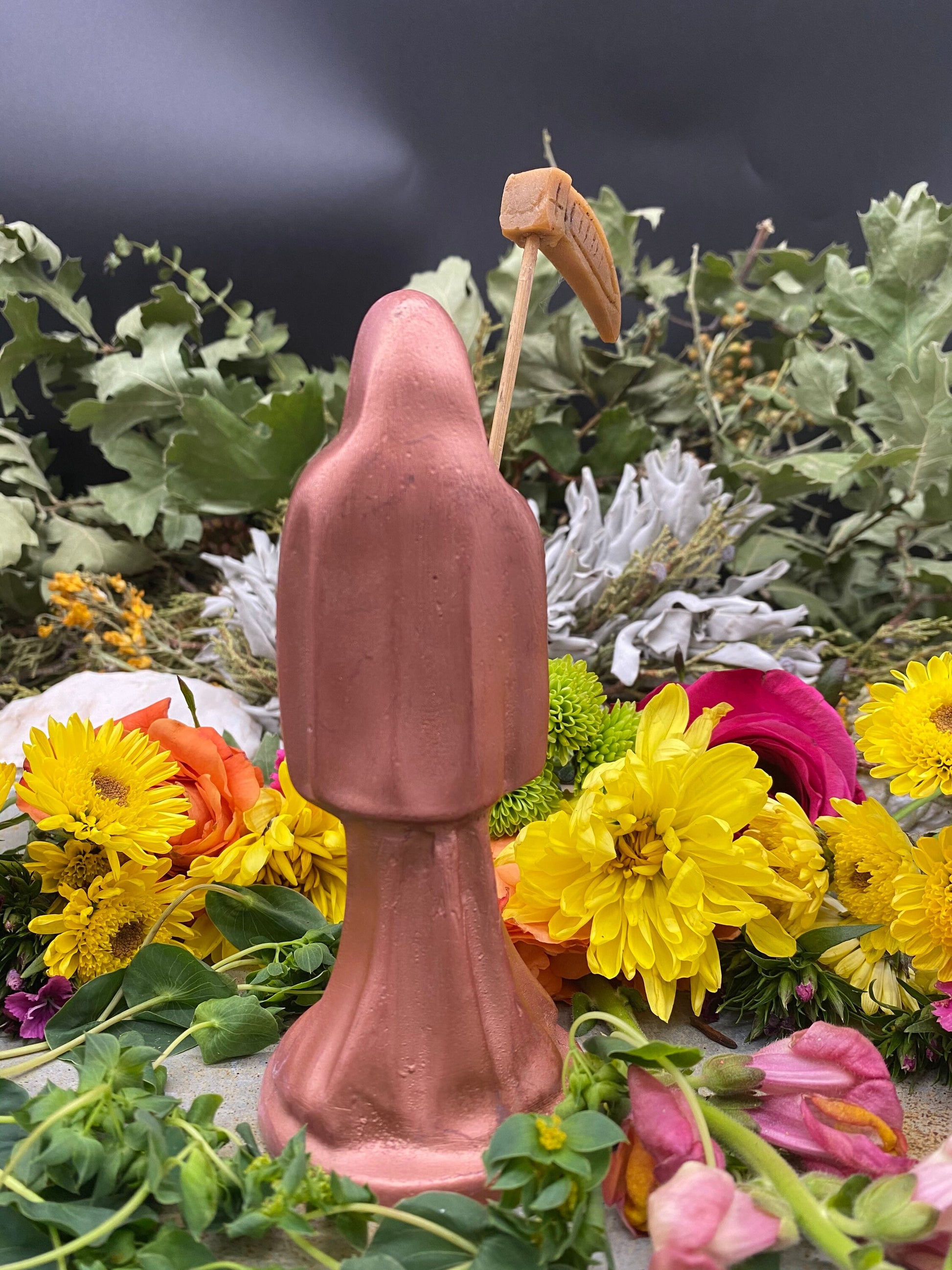 Santa Muerte Cobre/Copper Statue + Fast Luck + Baptized + Fixed + Made in Mexico